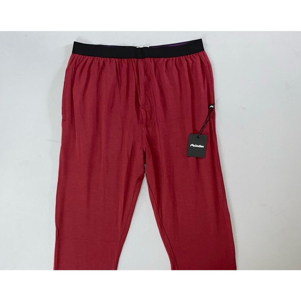 MeUndies Pull On Micro Modal Satin Lounge Pants in Cabernet. Men's S, NWT $68.